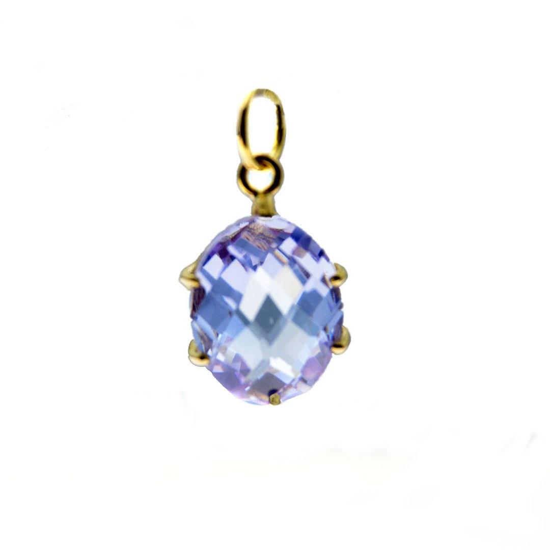 COLGANTE MUJER ORO 18K Y CIRCONITA AZUL 955-53A