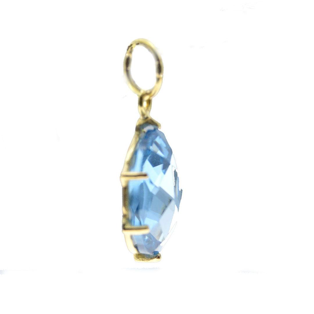 COLGANTE MUJER ORO 18K Y CIRCONITA AZUL 955-53A