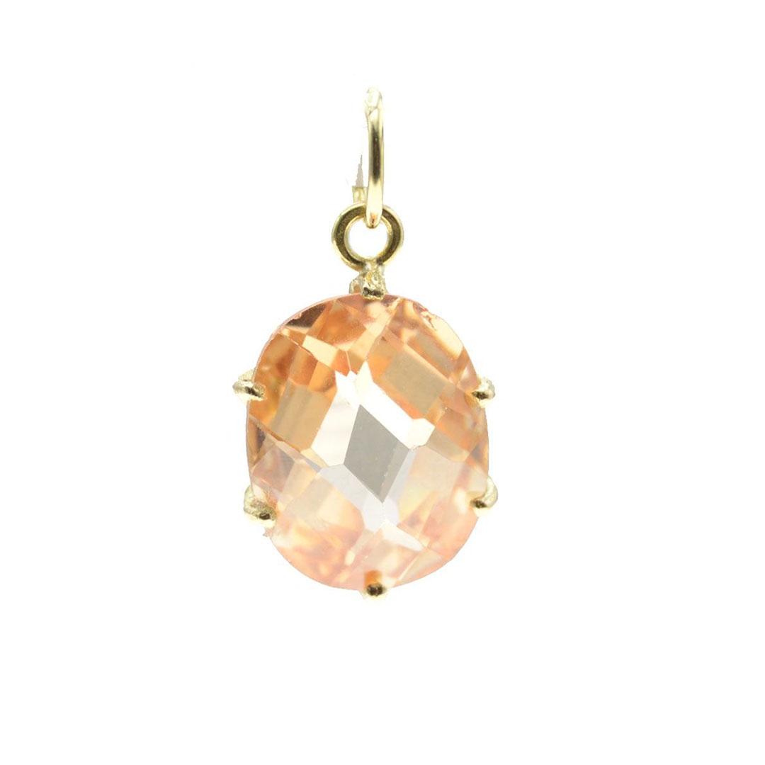 COLGANTE MUJER ORO 18K Y CIRCONITA NARANJA 955-53