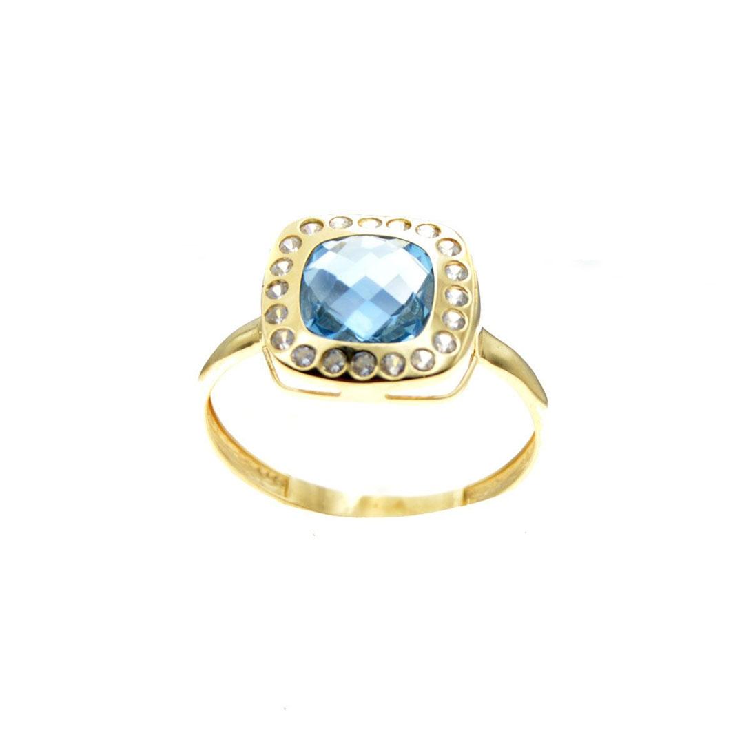 SORTIJA MUJER ORO 18K Y CIRCONITA AZUL 3016A/18