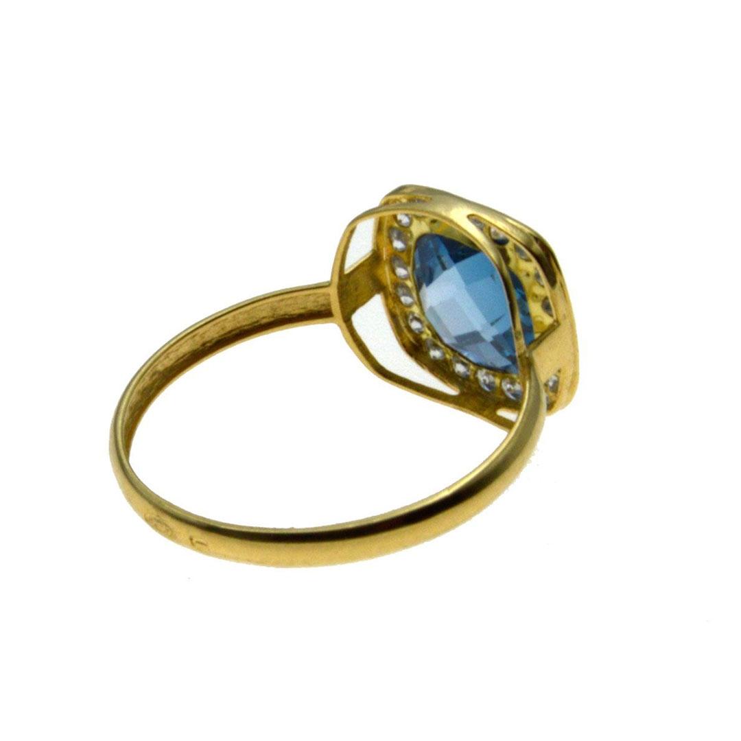 SORTIJA MUJER ORO 18K Y CIRCONITA AZUL 3016A/18