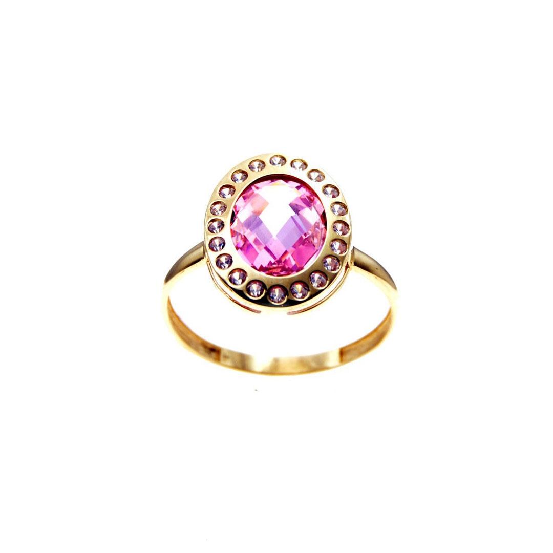 SORTIJA MUJER ORO 18K Y CIRCONITA ROSA 3015R/18
