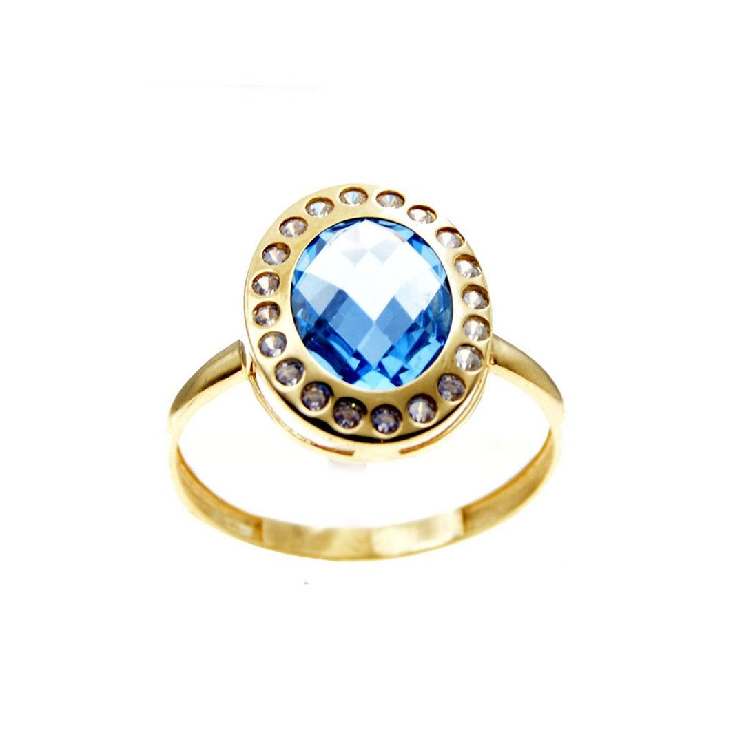 SORTIJA MUJER ORO 18K Y CIRCONITA AZUL 3015A/18