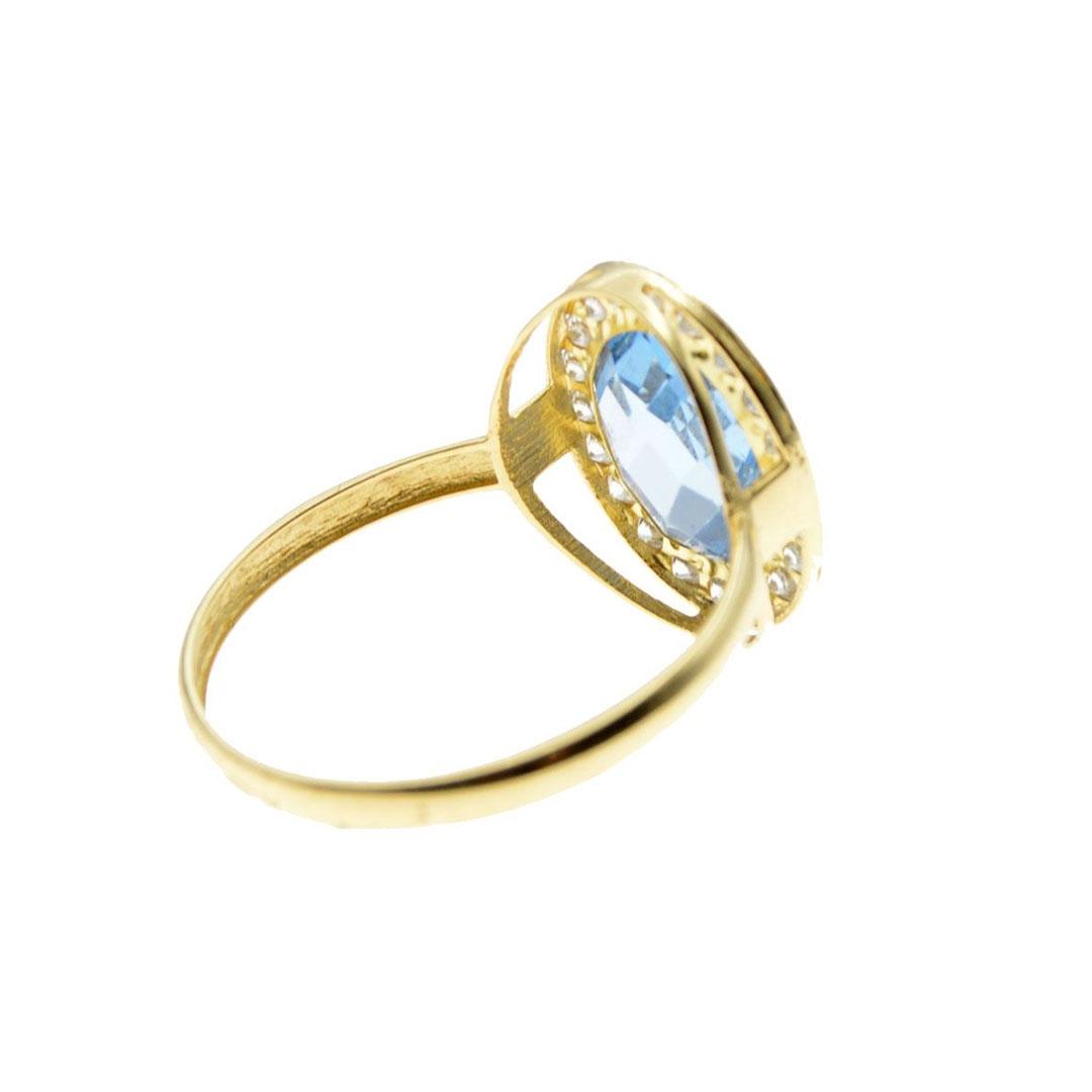 SORTIJA MUJER ORO 18K Y CIRCONITA AZUL 3015A/18