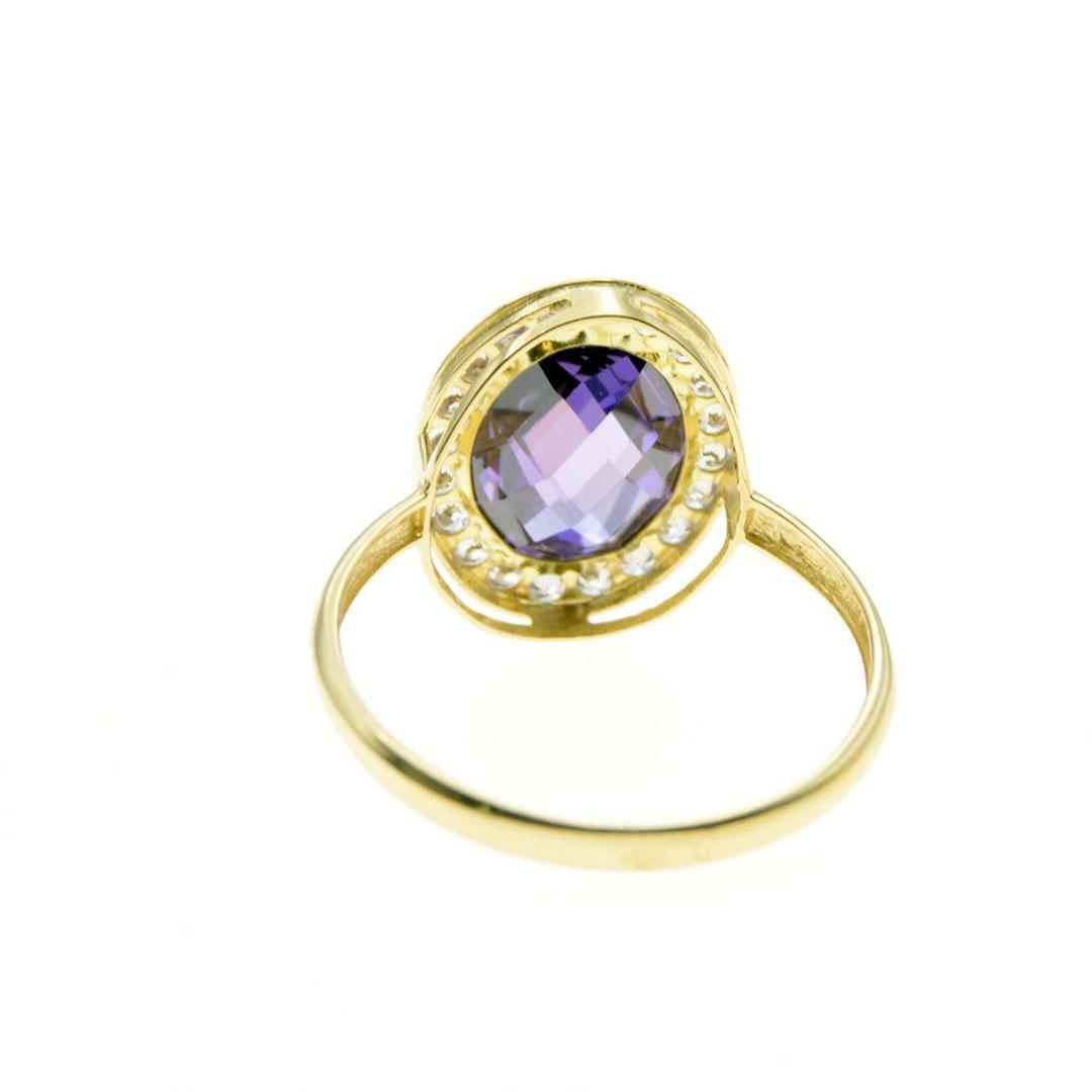 SORTIJA MUJER ORO 18K Y CIRCONITA LILA 3015L/18