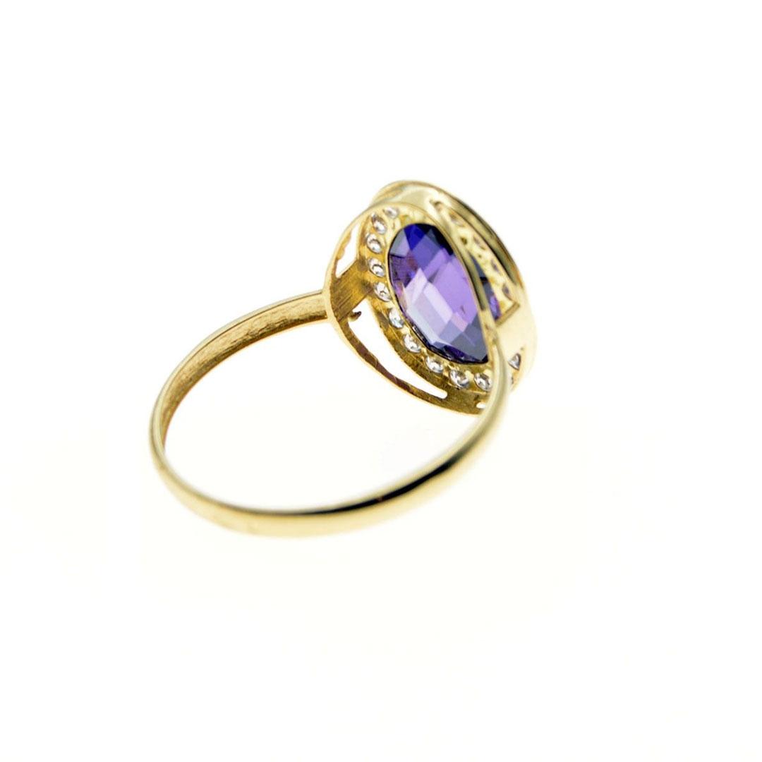 SORTIJA MUJER ORO 18K Y CIRCONITA LILA 3014L