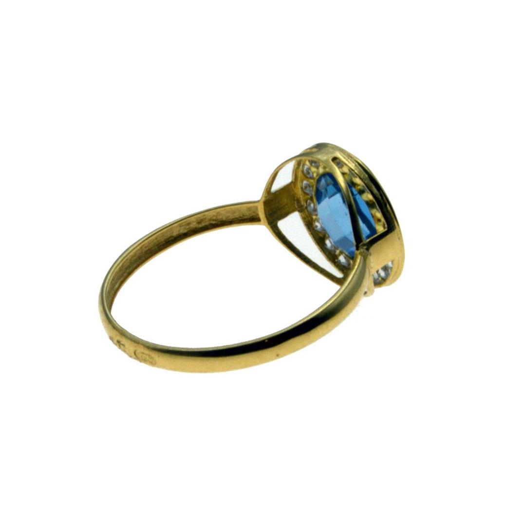 SORTIJA MUJER ORO 18K Y CIRCONITA AZUL 3014A