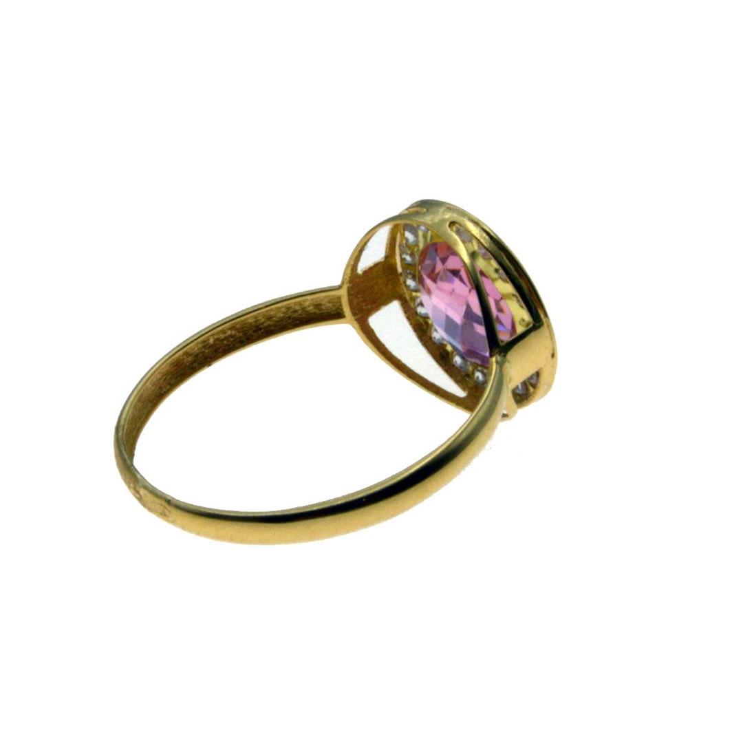 SORTIJA MUJER ORO 18K Y CIRCONITA ROSA 3014R