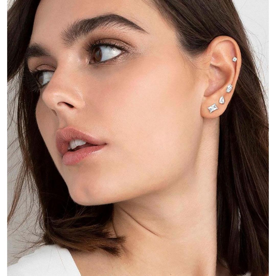 PENDIENTES MUJER PLATA 925 LEY CHAPADA ORO NOMINATION 149809