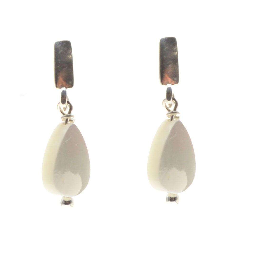 PENDIENTES MUJER PLATA DE LEY 925 CON PIEDRA BLANCA 11071