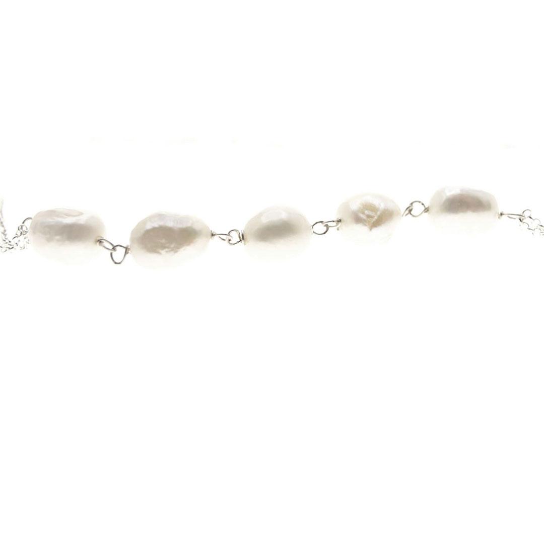 COLLAR MUJER PLATA LEY Y PERLAS  210052