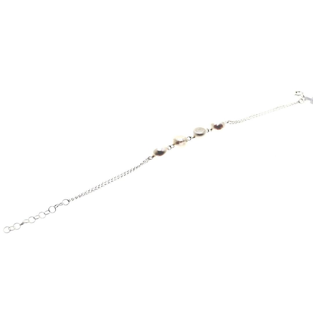 PULSERA MUJER PLATA LEY Y PERLAS 410052