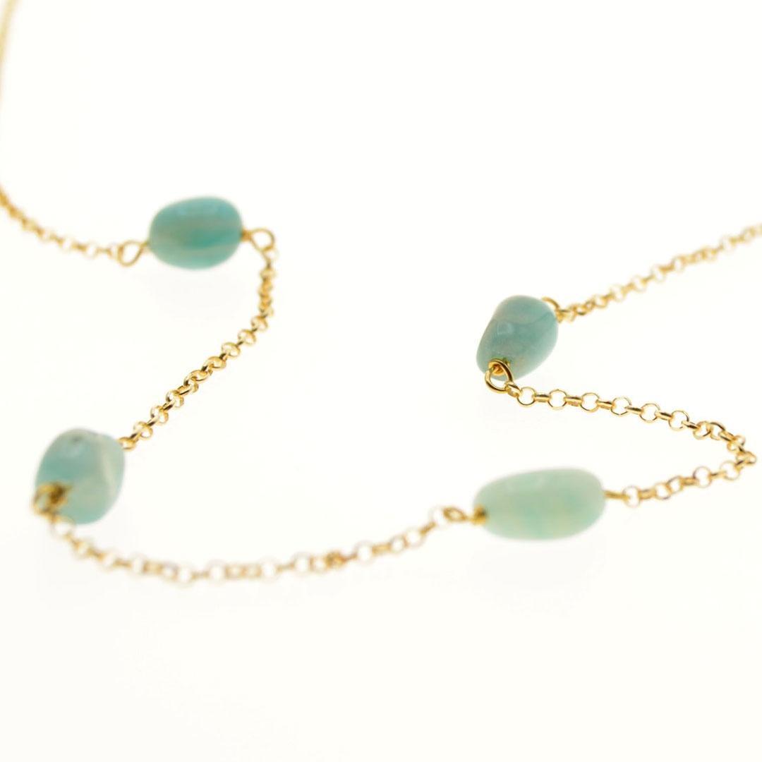 COLLAR MUJER PLATA LEY Y PIEDRAS VERDE 210056A