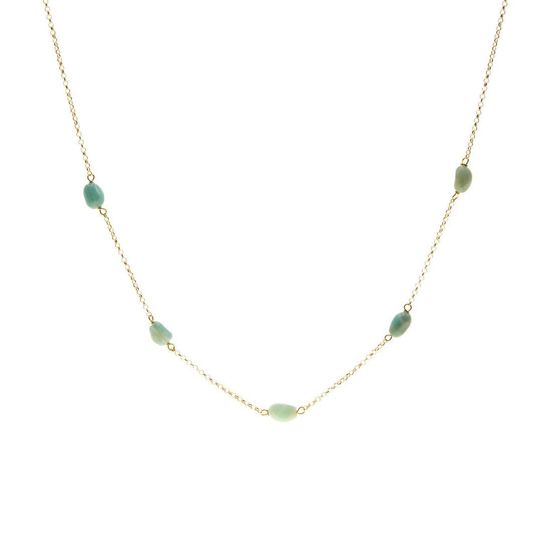 COLLAR MUJER PLATA LEY Y PIEDRAS VERDE 210056A