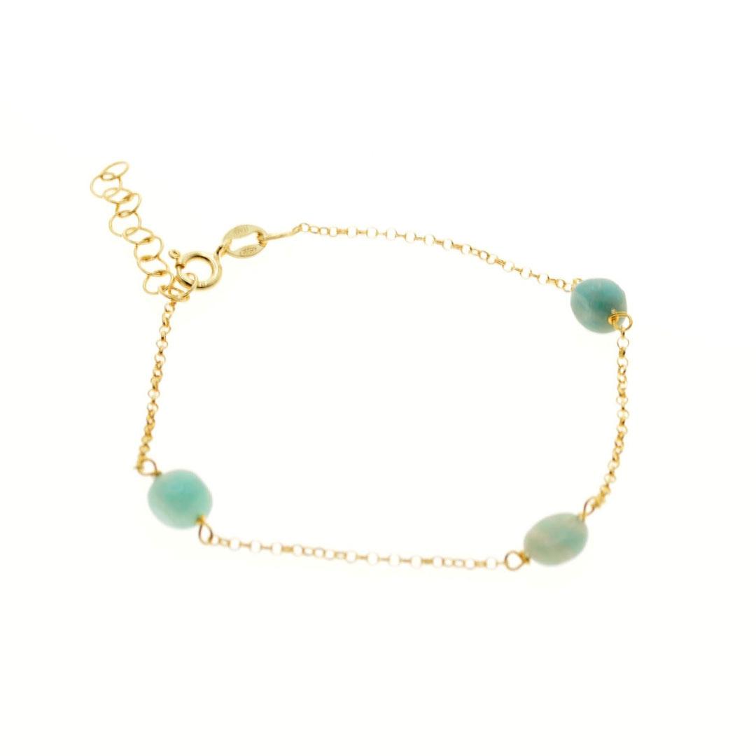 PULSERA MUJER PLATA LEY Y PIEDRAS VERDES 410056A