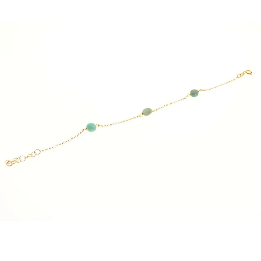 PULSERA MUJER PLATA LEY Y PIEDRAS VERDES 410056A