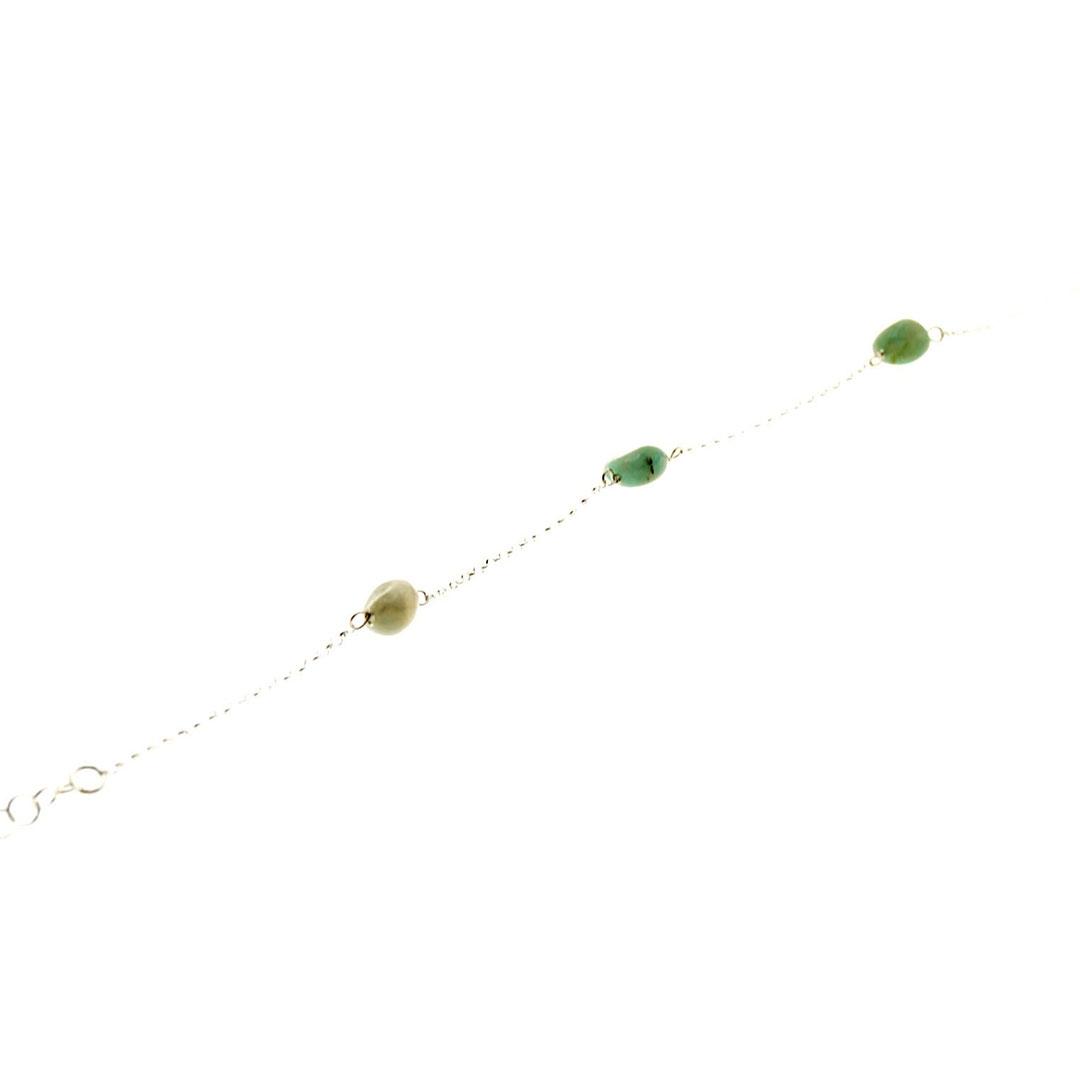PULSERA MUJER PLATA LEY Y PIEDRAS VERDES 410056