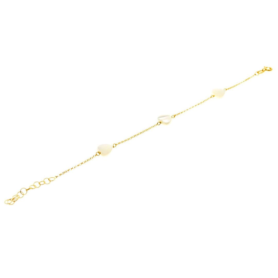 PULSERA MUJER PLATA LEY Y NÁCAR CORAZONES 410070A