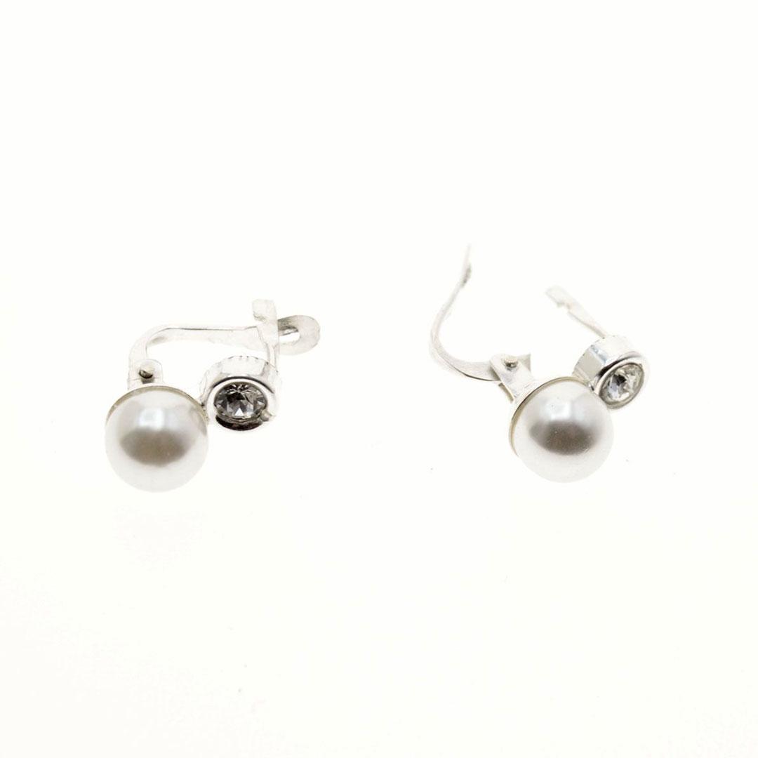 PENDIENTES MUJER PLATA CON CIRCONITA Y PERLA P2332
