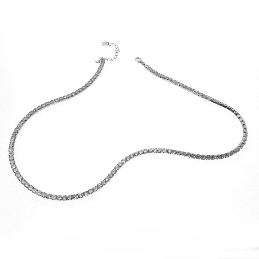 COLLAR MUJER PLATA LEY 925 Y CIRCONITAS 30PC
