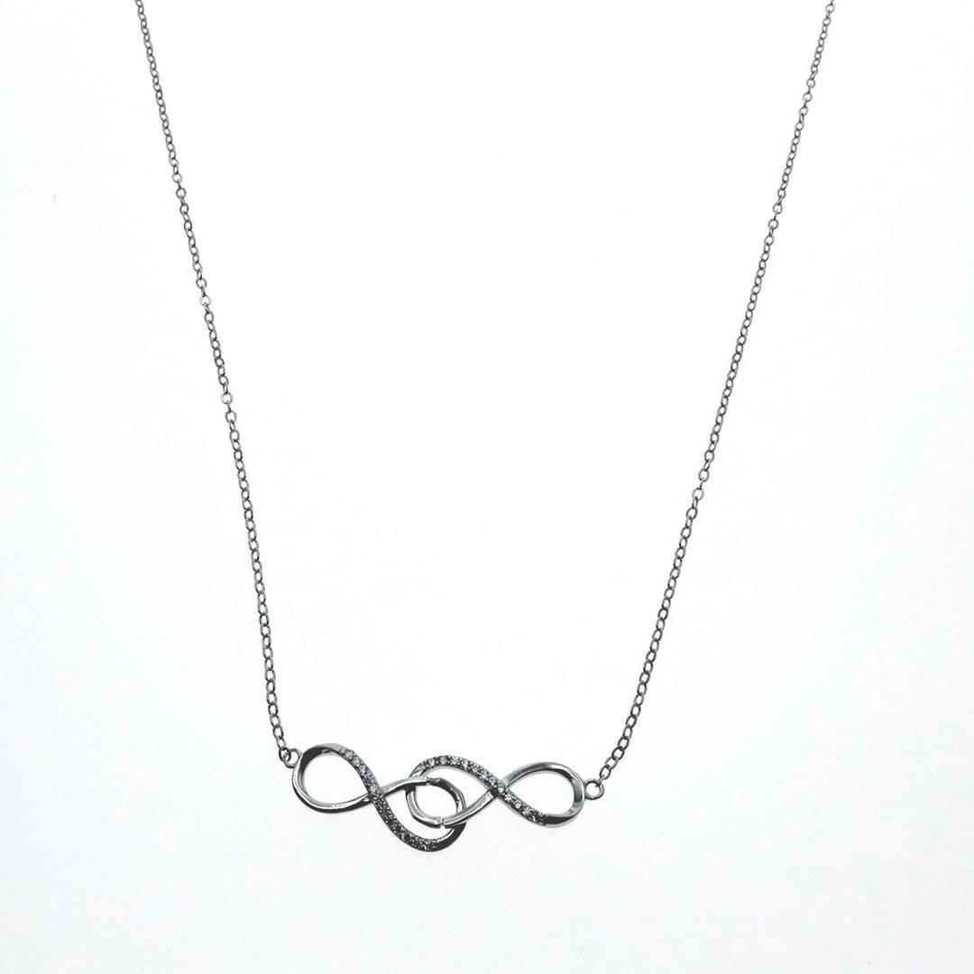 COLLAR MUJER PLATA LEY 925 CON INFINITOS 101