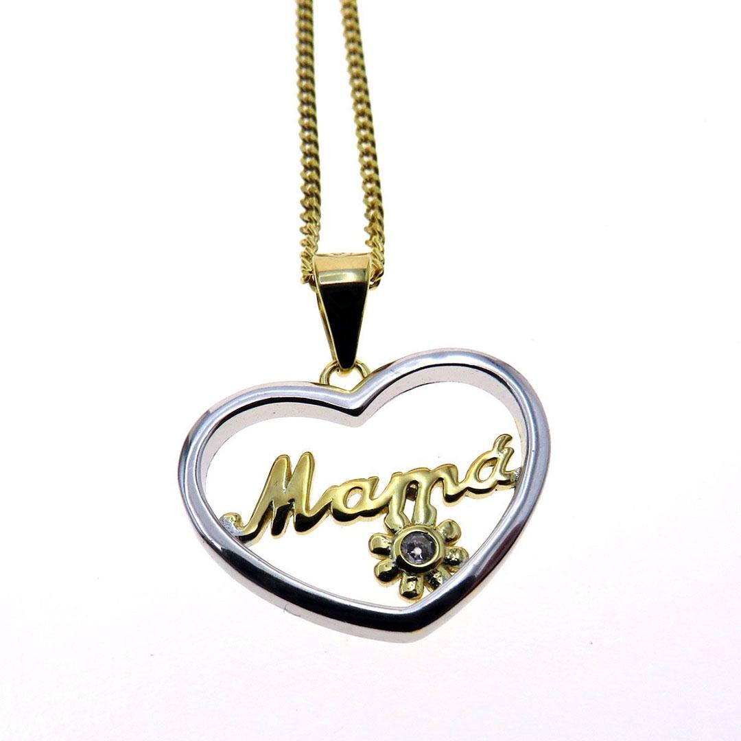 'COLLAR MUJER PLATA LEY 925 CORAZON ''MAMA'' 803A'