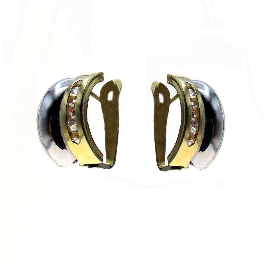 PENDIENTES MUJER ORO 18K BICOLOR 5693M