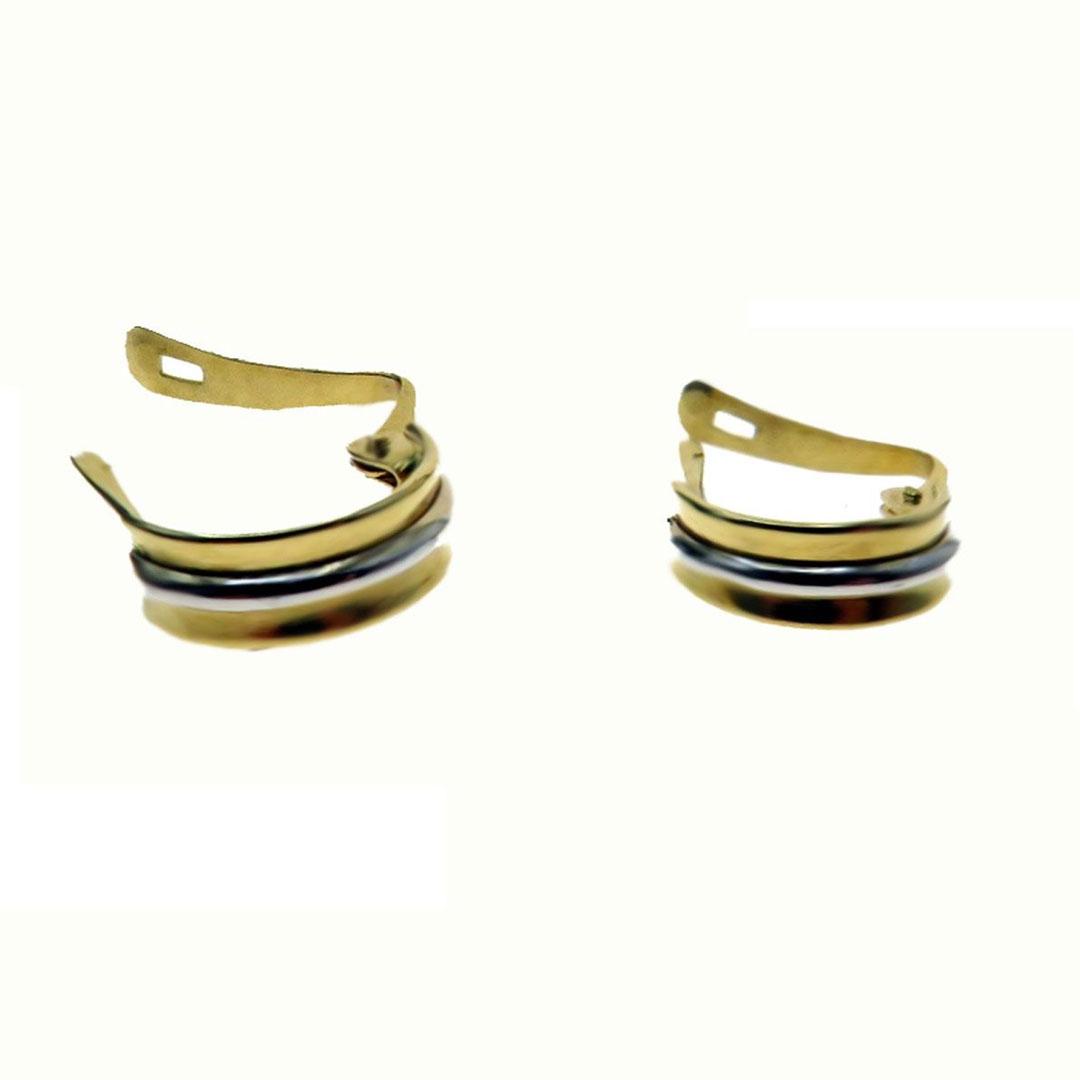 PENDIENTES MUJER ORO BICOLOR 18K 5691M