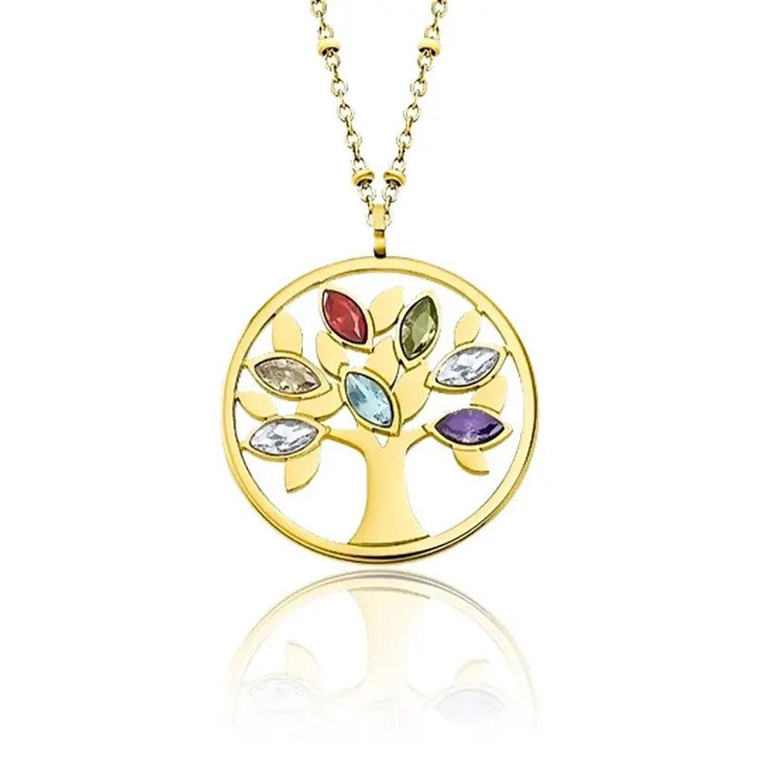 COLLAR MUJER LOTUS ACERO DORADO LS2192-1/2