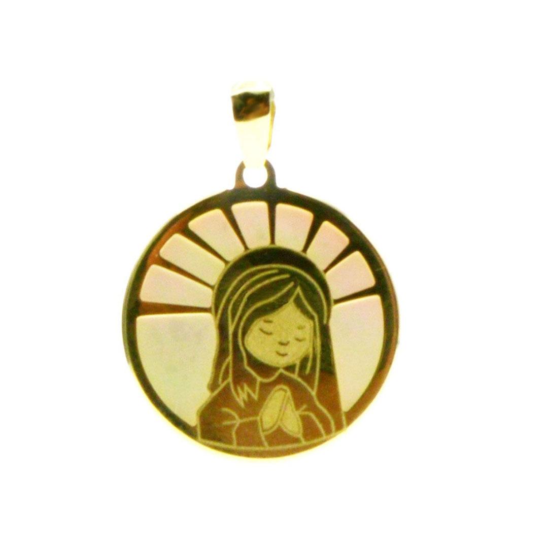 COLGANTE MEDALLA MUJER ORO 18K Y NÁCAR 232M
