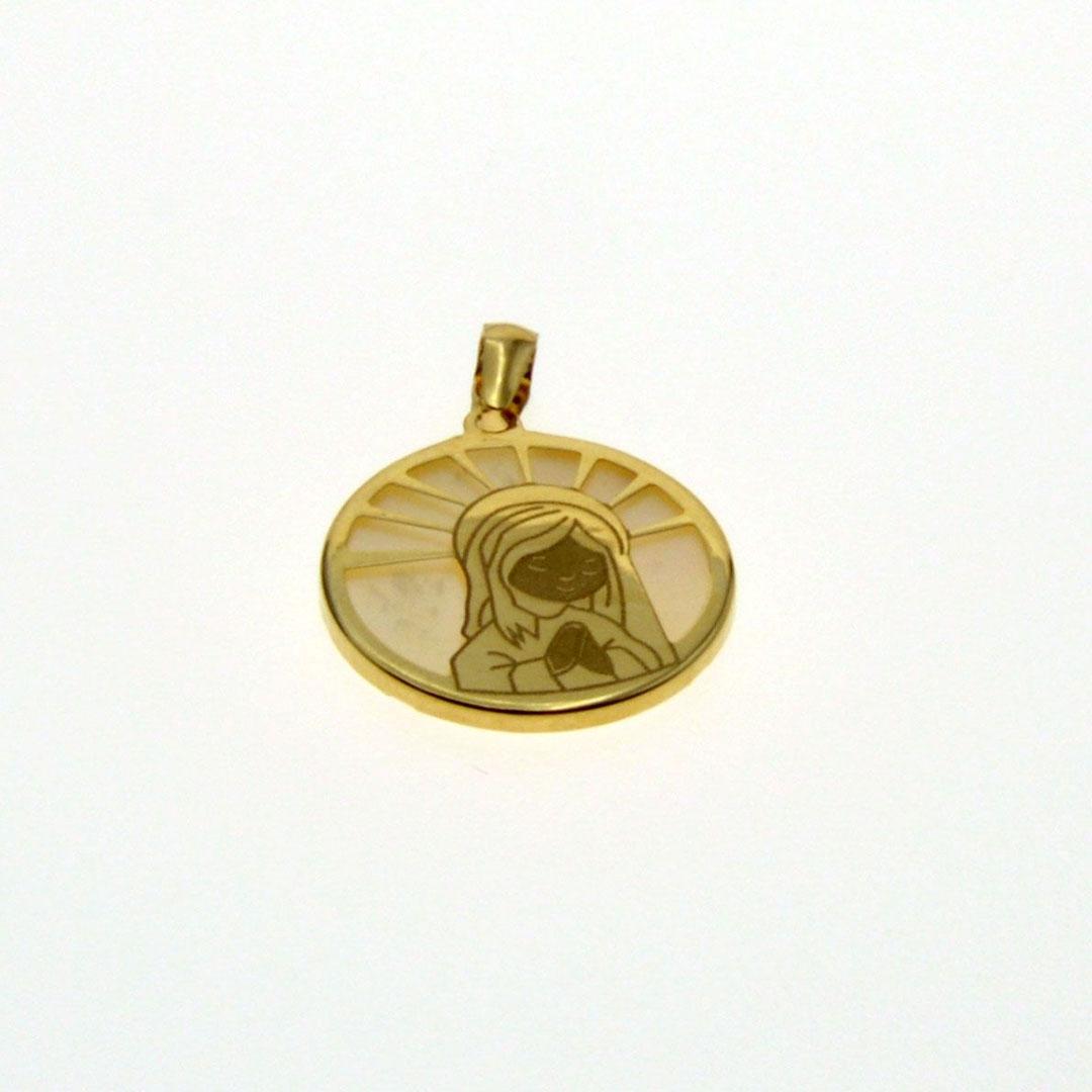 COLGANTE MEDALLA MUJER ORO 18K Y NÁCAR 232M