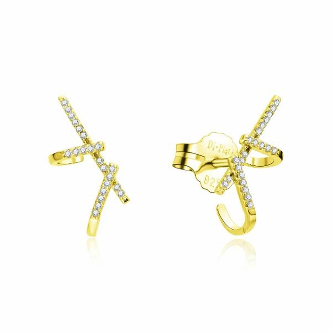 PENDIENTES MUJER PLATA DE LEY 925  DORADO 24826