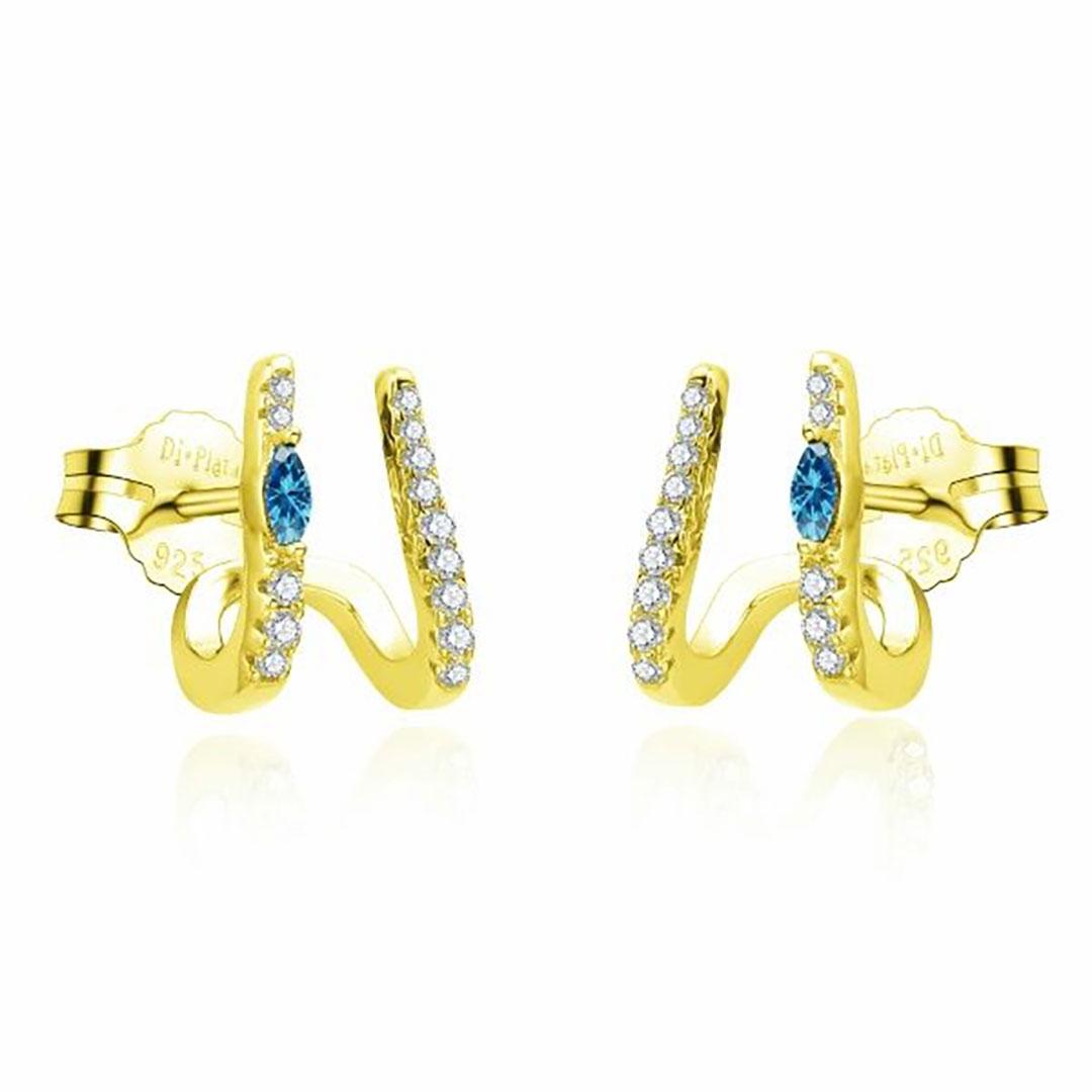 PENDIENTES MUJER PLATA DE LEY 925 DORADO 24832/AG