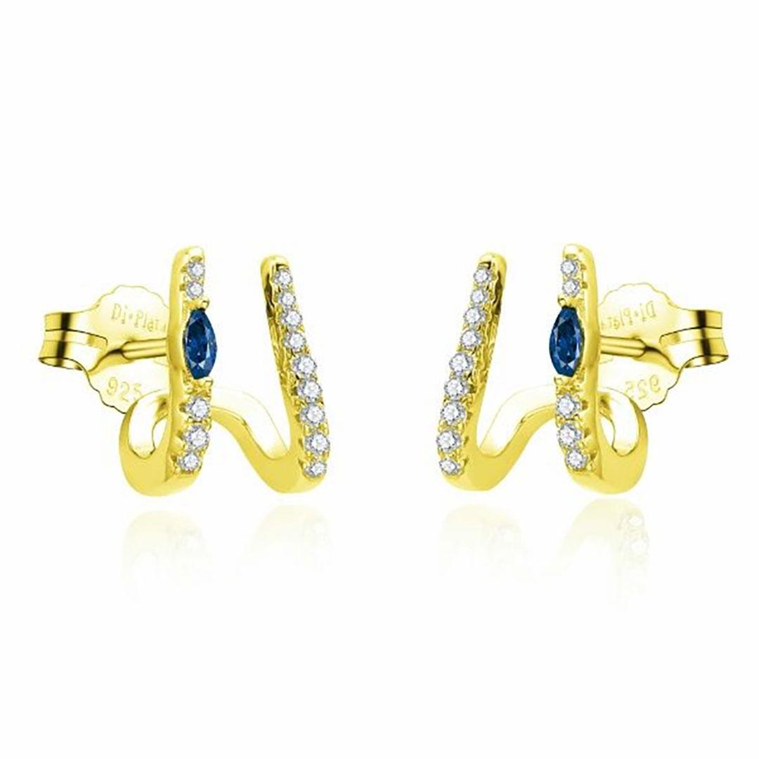 PENDIENTES MUJER PLATA DE LEY 925 DORADO 24832/TAN