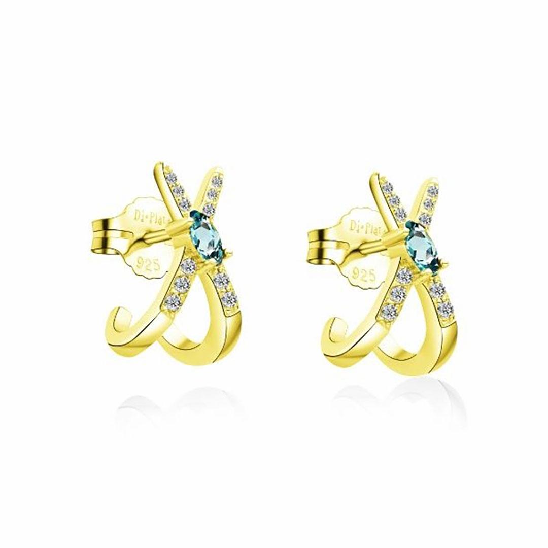 PENDIENTES MUJER PLATA DE LEY 925 DORADO 24842/AG