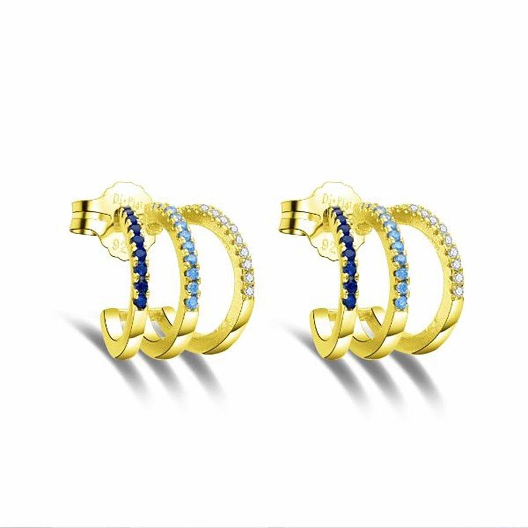 PENDIENTES MUJER PLATA DE LEY  DORADO 925 24846/Z