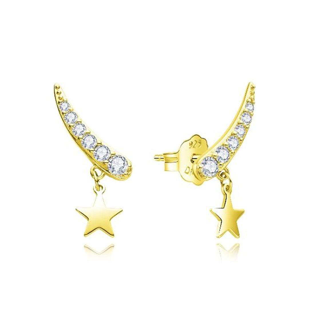 PENDIENTES MUJER PLATA DE LEY 925 DORADO 24870