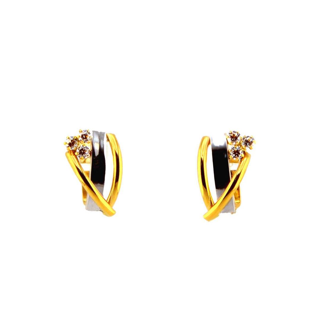 PENDIENTES MUJER ORO BICOLOR 18K 5852M