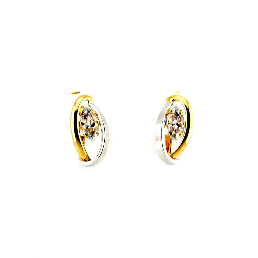 PENDIENTES MUJER ORO BICOLOR 18K 5851M