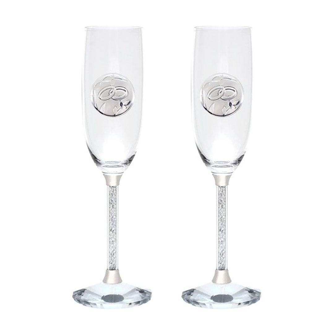 ESTUCHE JUEGO DE COPAS DE CHAMPAGNE BODA O ANIVERSARIO GA429