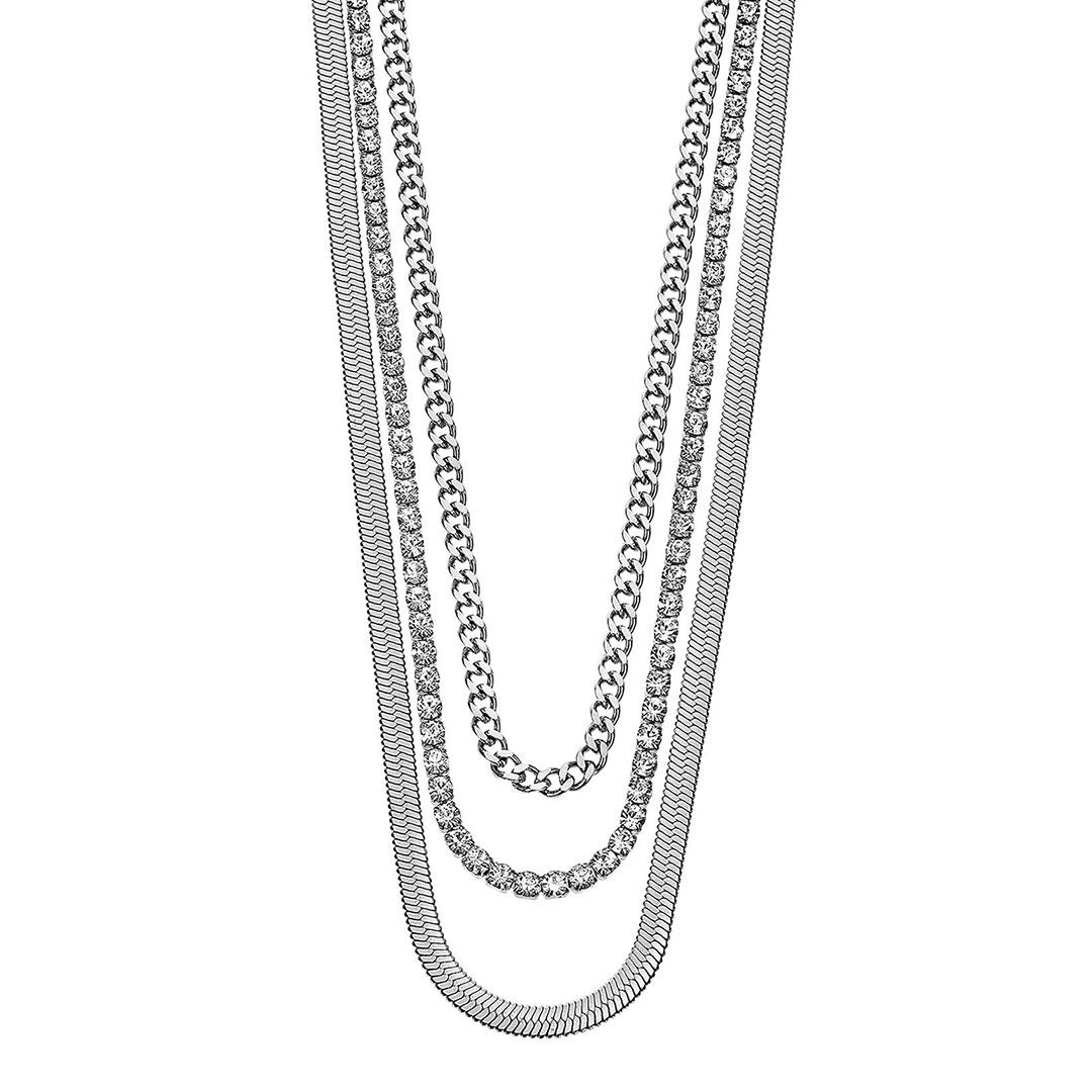 COLLAR MUJER LOTUS ACERO Y CIRCONITAS LS2342-1/1