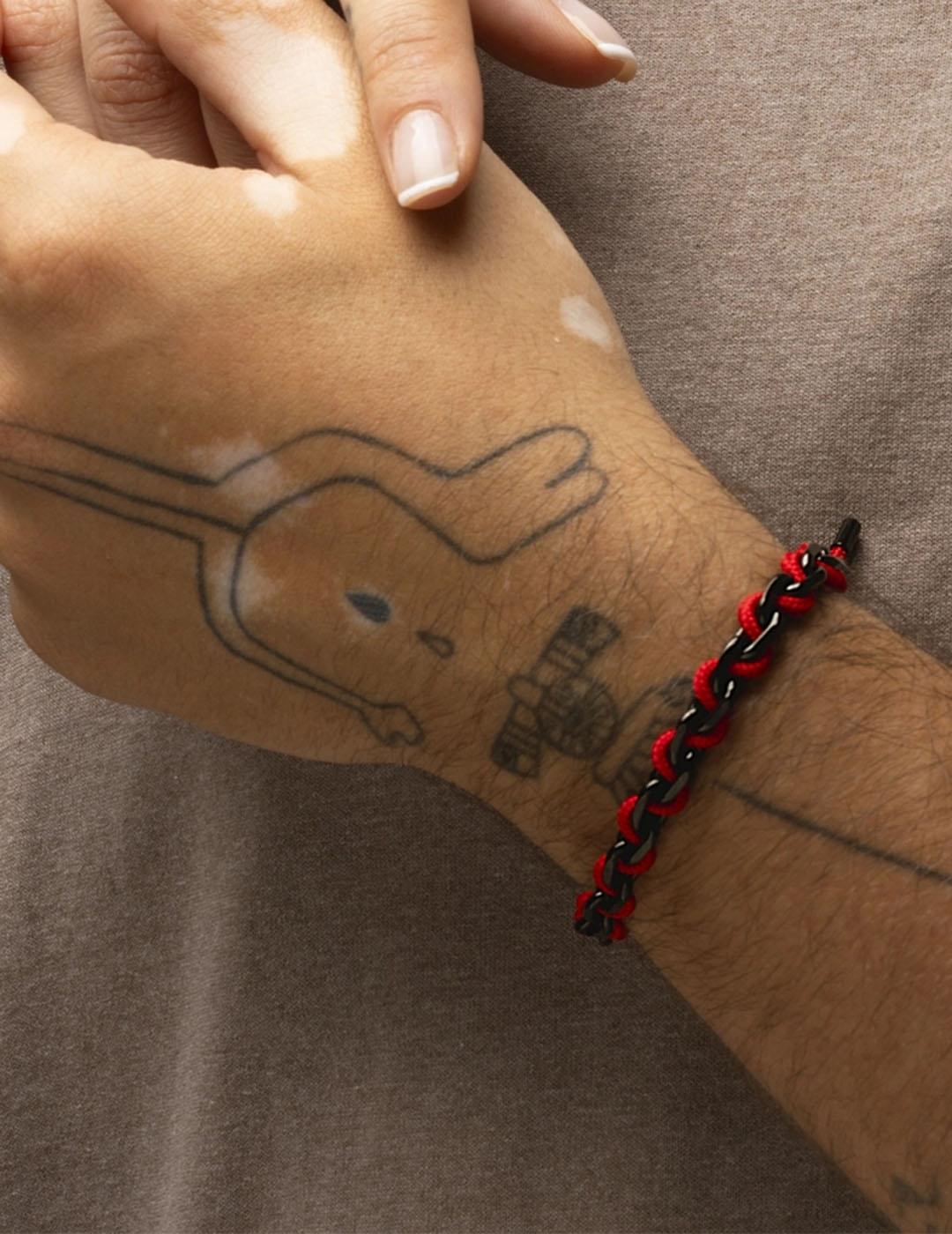 PULSERA UNISEX LOTUS ACERO Y CUERO  LS2376-2/6