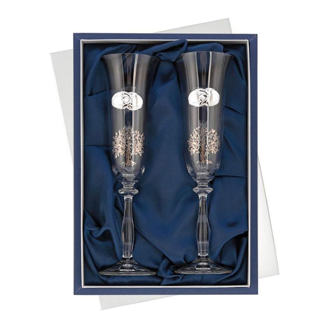 ESTUCHE JUEGO DE COPAS DE CHAMPAGNE BODA O ANIVERSARIO GA430