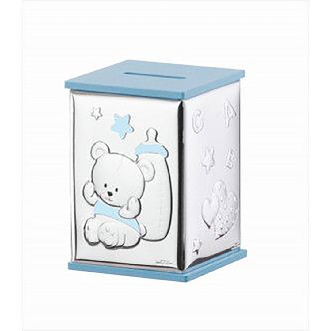 REGALO HUCHA INFANTIL OSO PLATA BILAMINADA 21177C