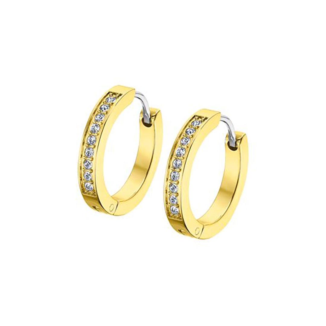 PENDIENTES UNISEX LOTUS ACERO DORADO Y CIRCONITAS LS2329-4/2