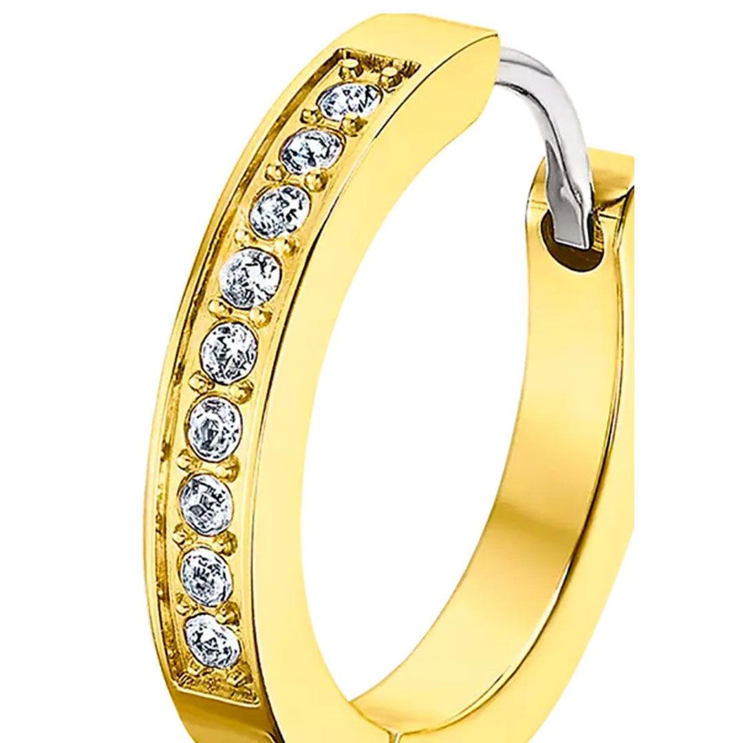 PENDIENTES UNISEX LOTUS ACERO DORADO Y CIRCONITAS LS2329-4/2