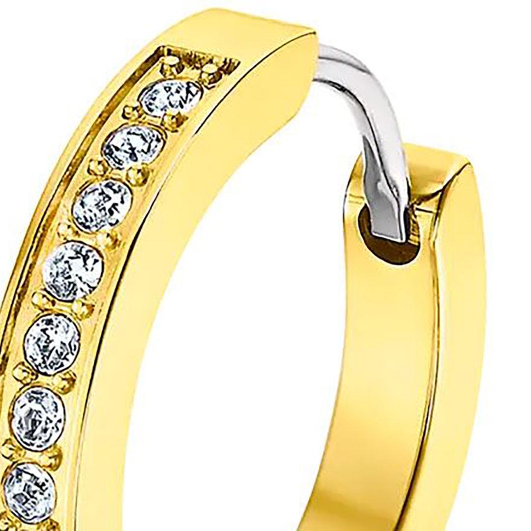 PENDIENTES UNISEX LOTUS ACERO DORADO Y CIRCONITAS LS2329-4/2