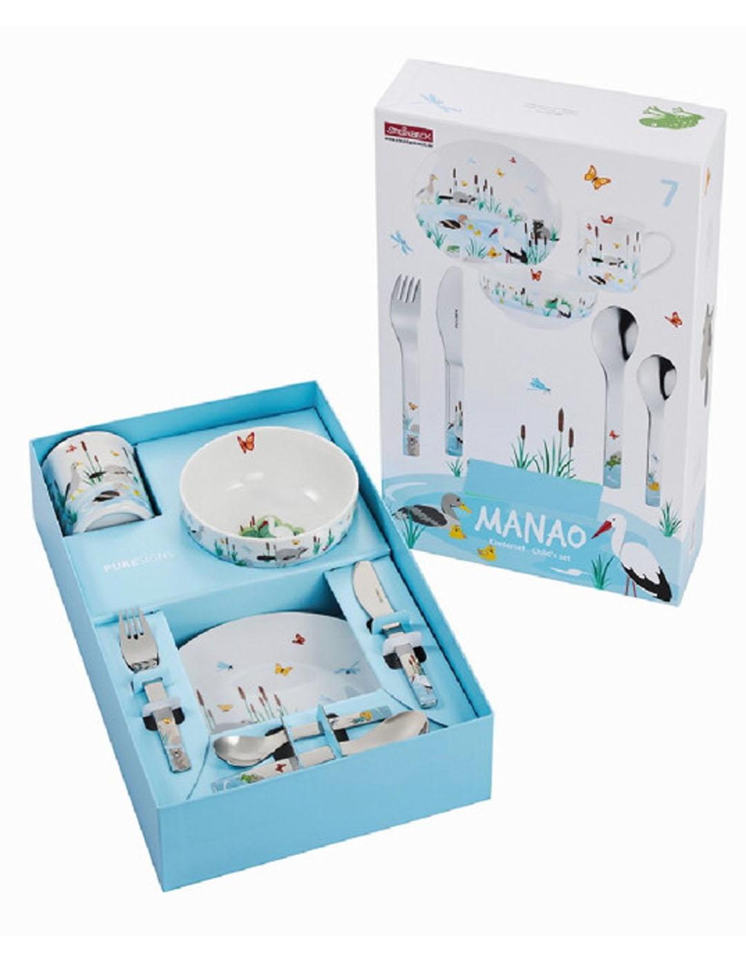 SET CUBIERTOS Y VAJILLA 7 PZAS. MANAO