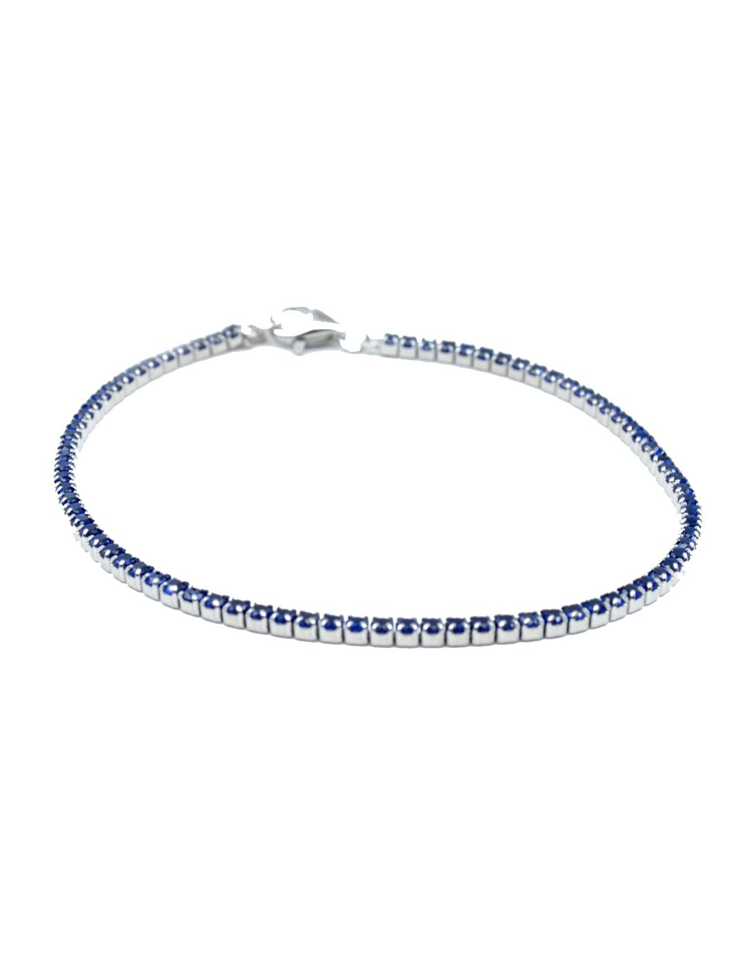 PULSERA MUJER PLATA RIVIERE PIEDRAS AZULES