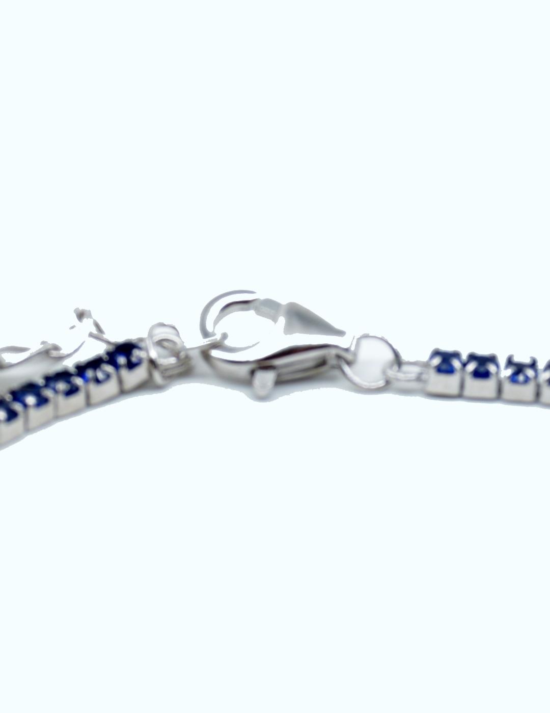 PULSERA MUJER PLATA RIVIERE PIEDRAS AZULES